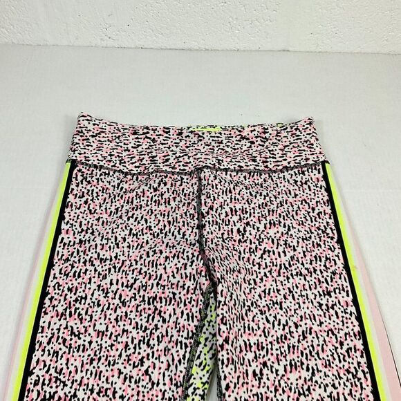 DKNY Sport Womens Cropped Leggings Colorful Print Mid Rise Pull On Size Large - Picture 3 of 12